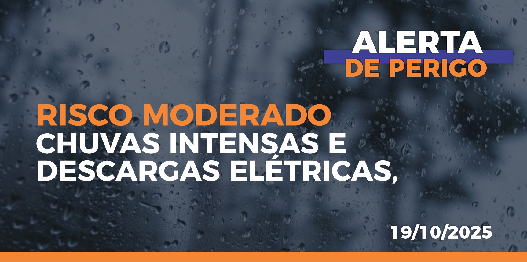 Defesa Civil emite alerta para risco moderado de chuvas intensas e descargas elétricas para domingo (19) em Vargem Alta