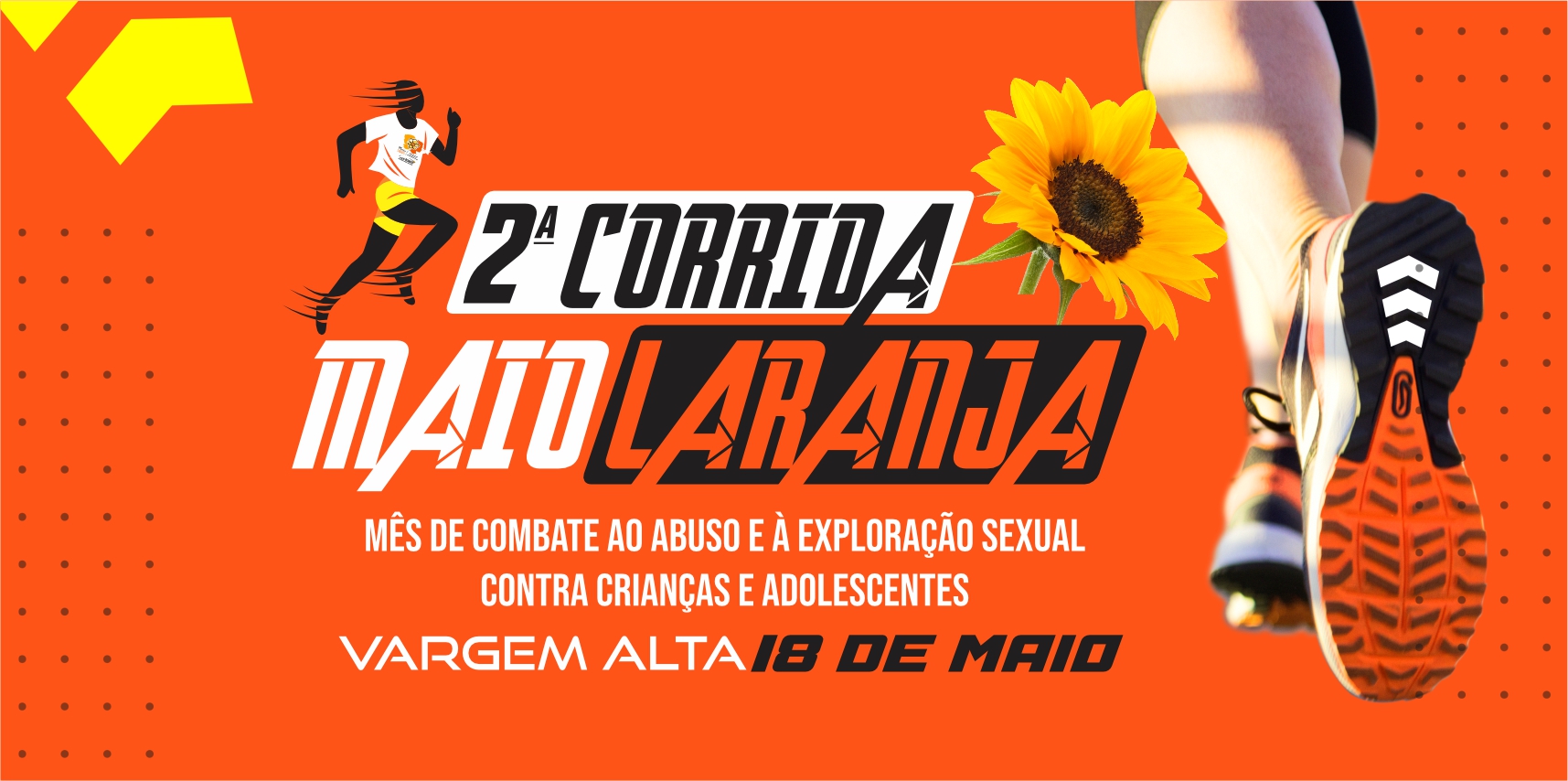 Inscrições abertas para a 2ª Corrida e Caminhada do Maio Laranja de Vargem Alta