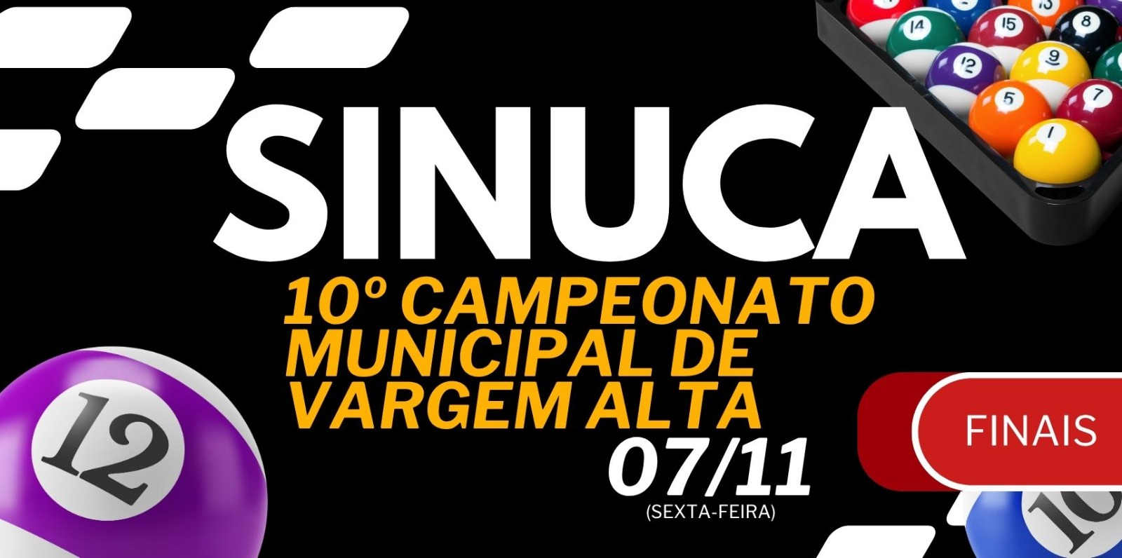 Finais do 10º Campeonato Municipal de Sinuca de Vargem Alta acontecem no dia 07 de novembro