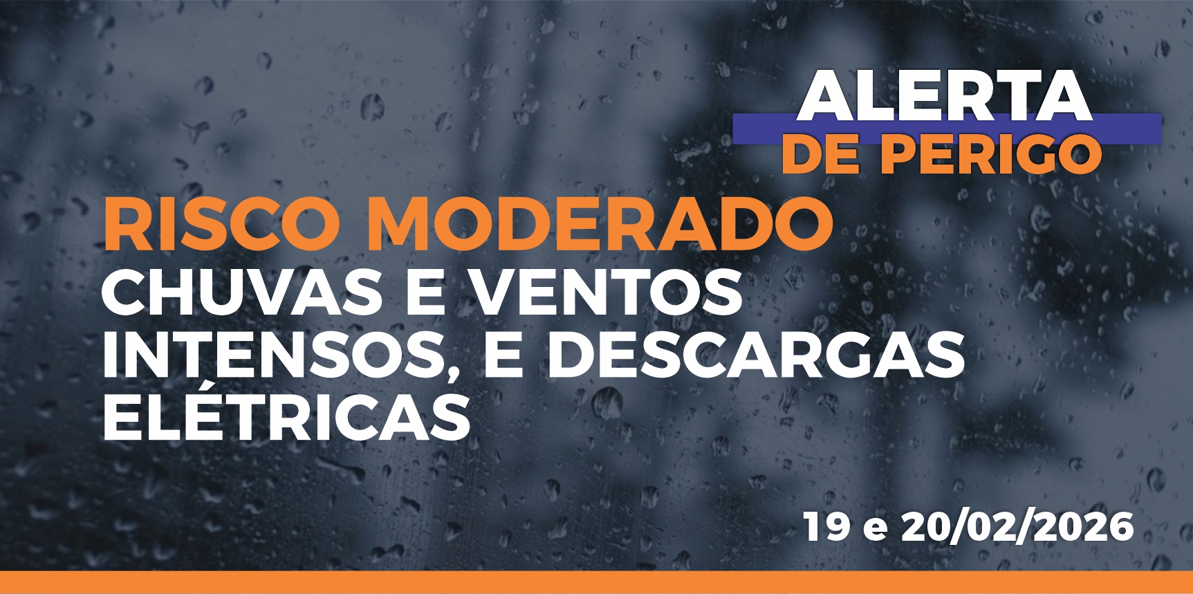 Defesa Civil emite alerta de risco moderado de chuvas intensas em Vargem Alta para os dias 19 e 20 de fevereiro