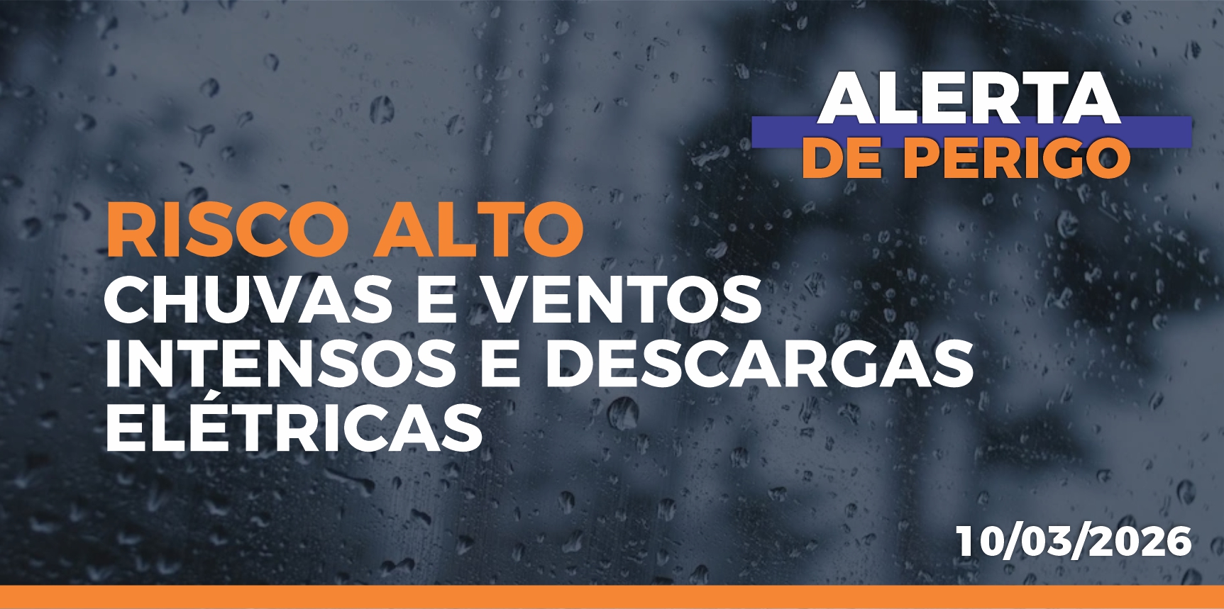 Defesa Civil emite alerta de risco moderado para chuvas intensas em Vargem Alta para o dia 10 de março