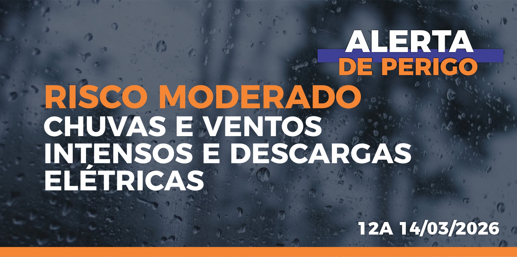 Defesa Civil emite alerta de risco moderado para chuvas intensas em Vargem Alta entre os dias 12 e 14 de março