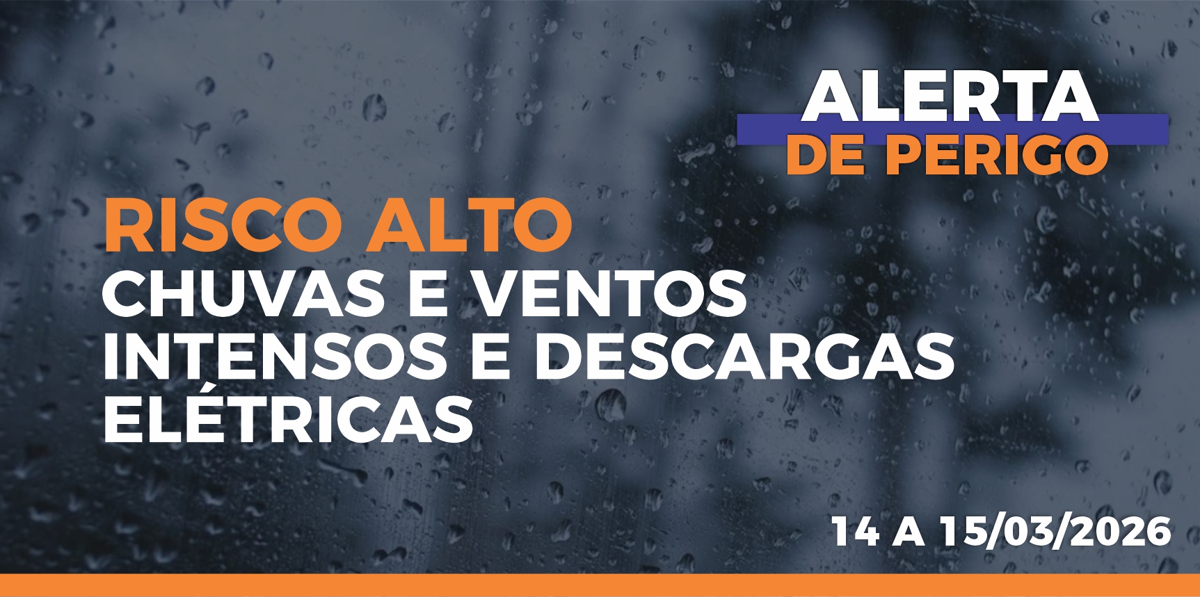 Defesa Civil emite alerta de risco alto para chuvas intensas em Vargem Alta entre os dias 14 e 15 de março