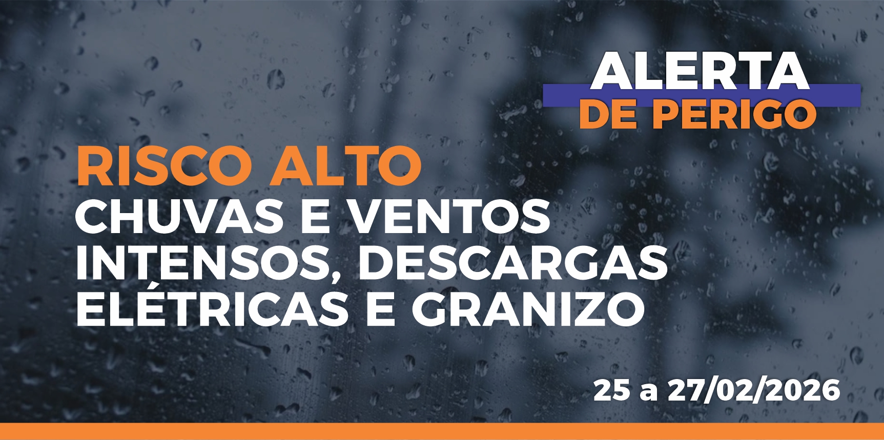 Defesa Civil emite alerta de risco alto para chuvas intensas em Vargem Alta entre os dias 25 e 27 de fevereiro