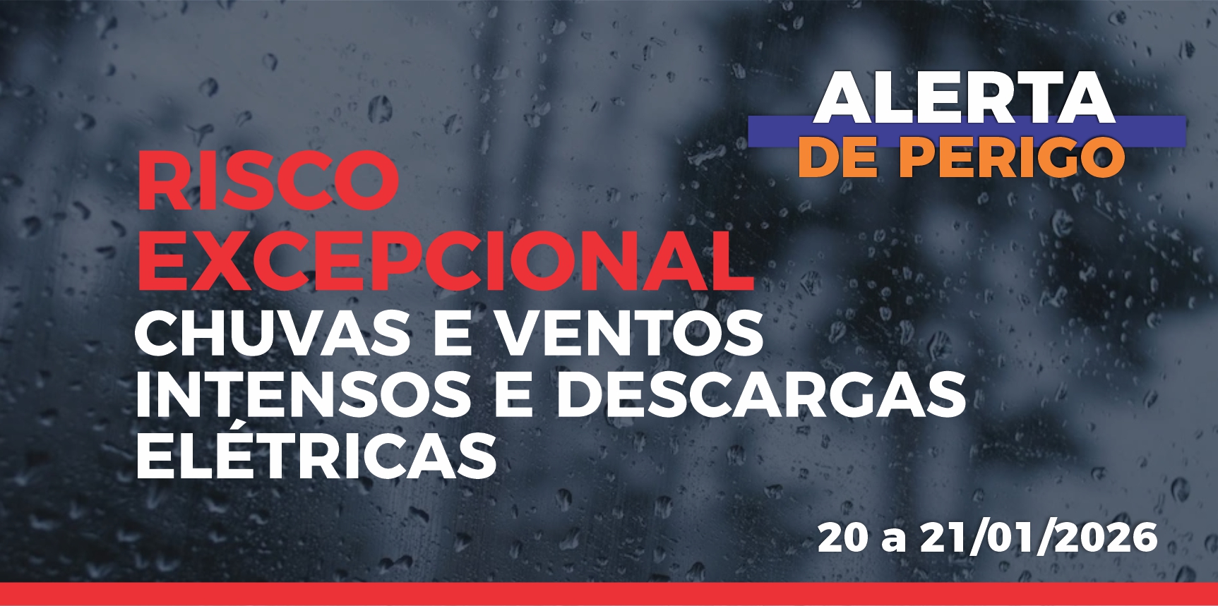 Defesa Civil emite alerta de risco excepcional para chuvas intensas em Vargem Alta
