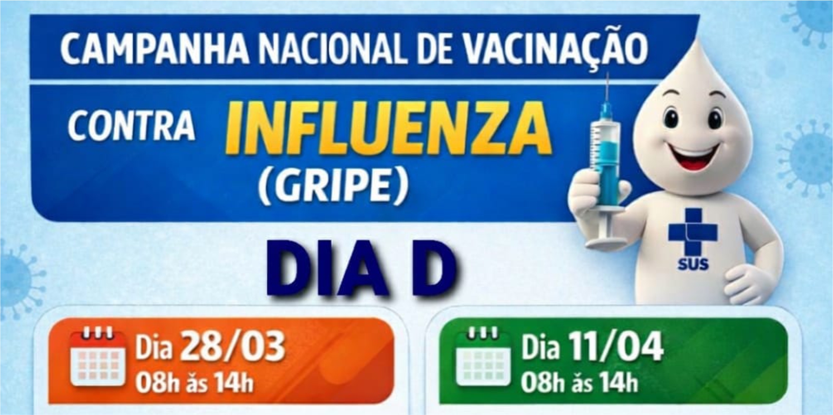 Vacinação contra a gripe começa dia 28 de março e reforça proteção dos grupos prioritários