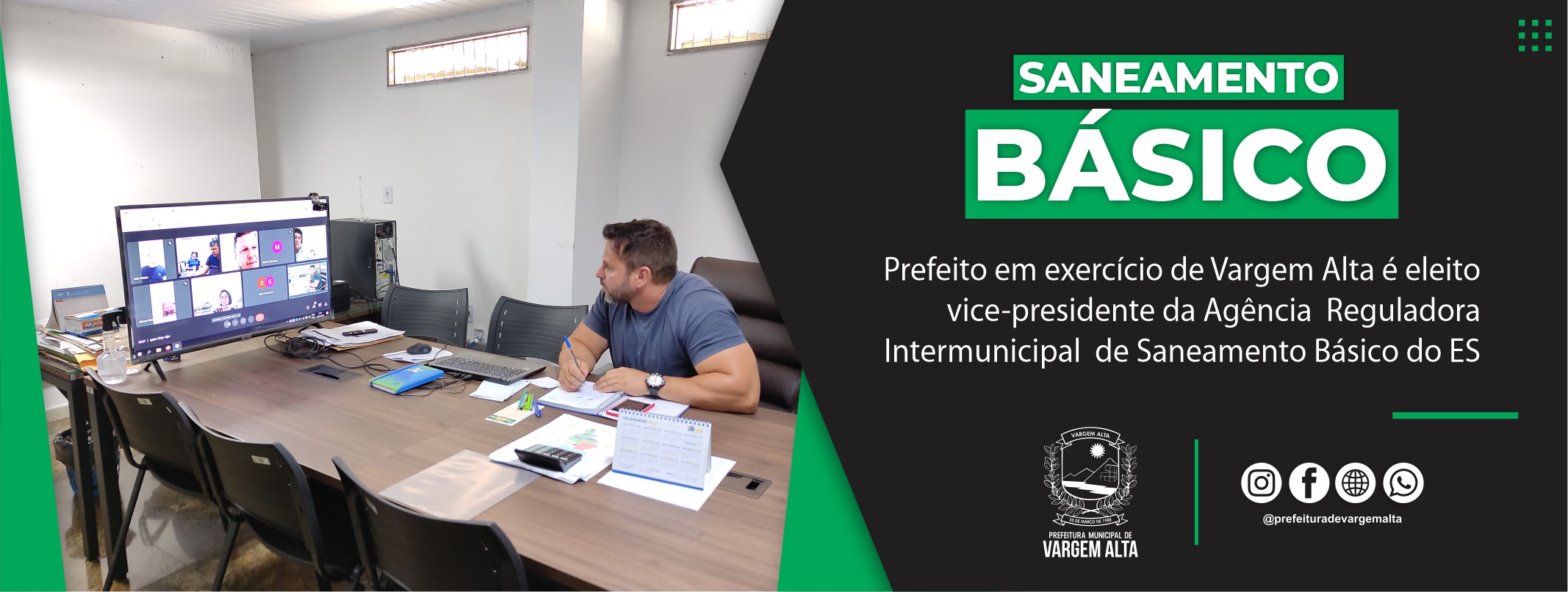 Prefeito em exercício de Vargem Alta é eleito vice-presidente da Agência Reguladora Intermunicipal de Saneamento Básico do Espírito Santo