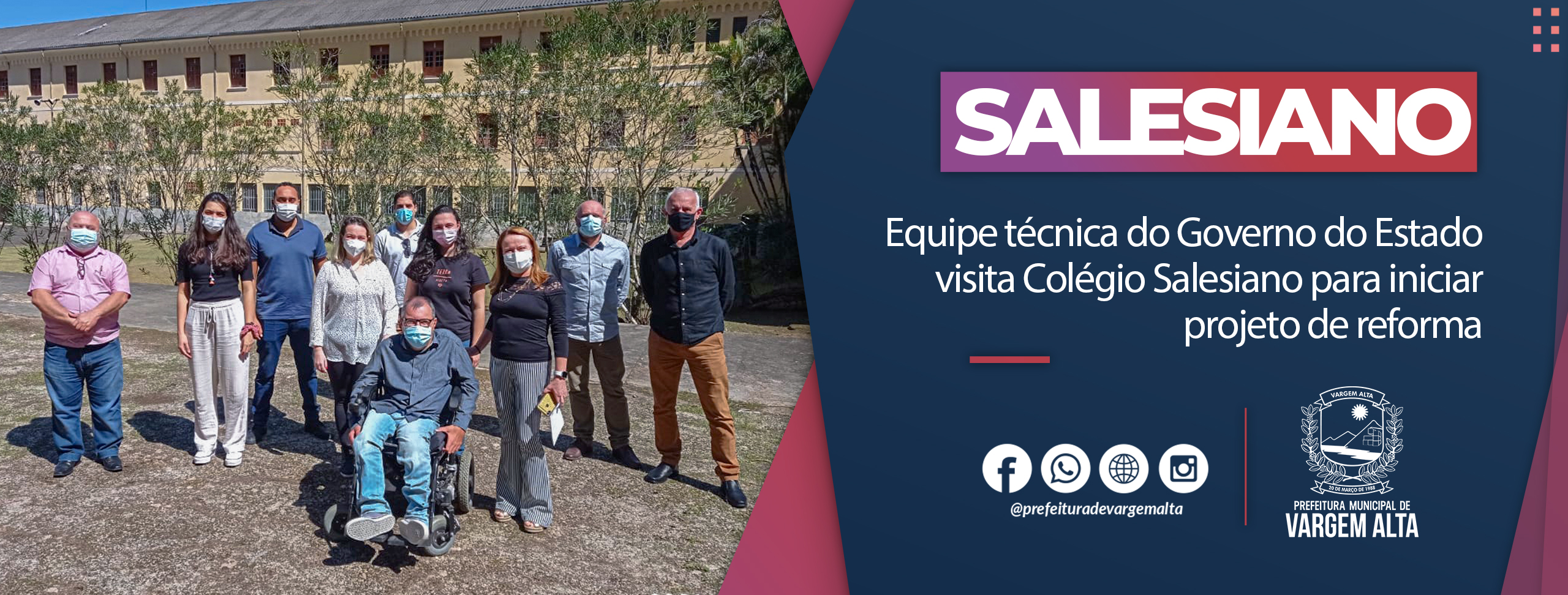 Equipe técnica do Governo do Estado visita Colégio Salesiano para iniciar projeto de reforma