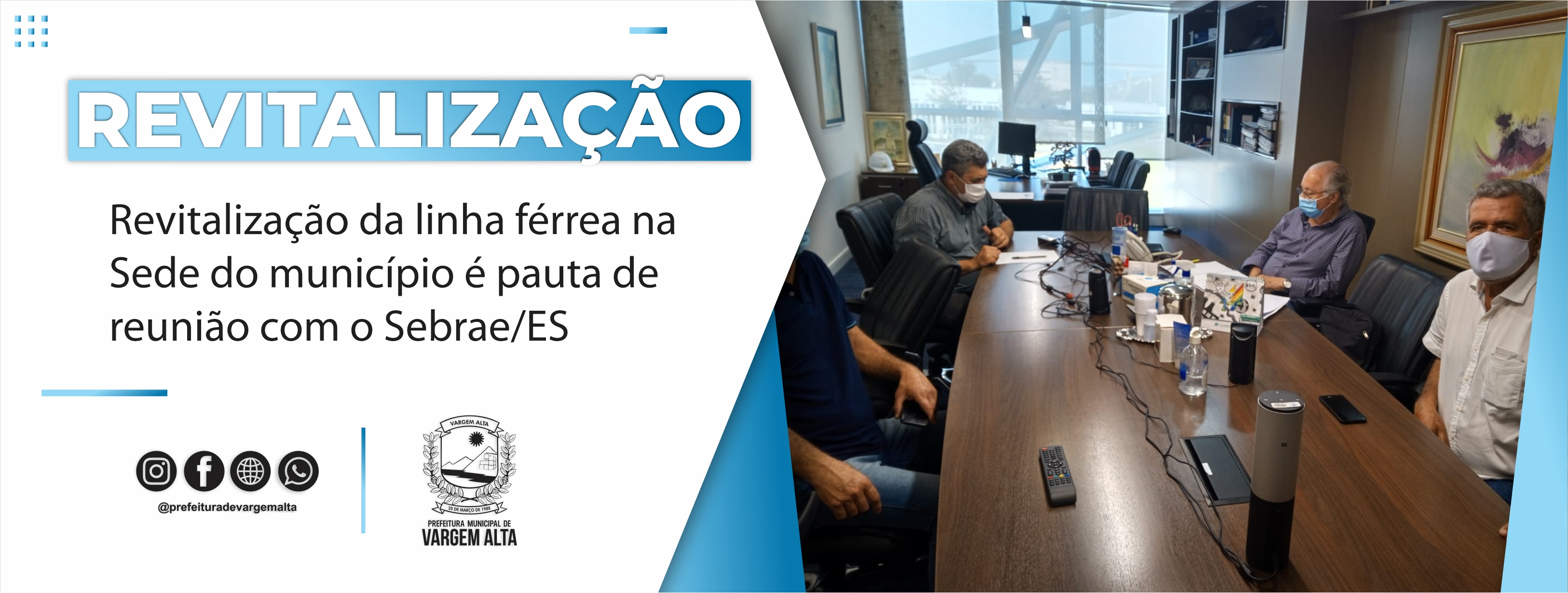 Revitalização da linha férrea na sede do município é tema de reunião entre Prefeitura e Sebrae/ES