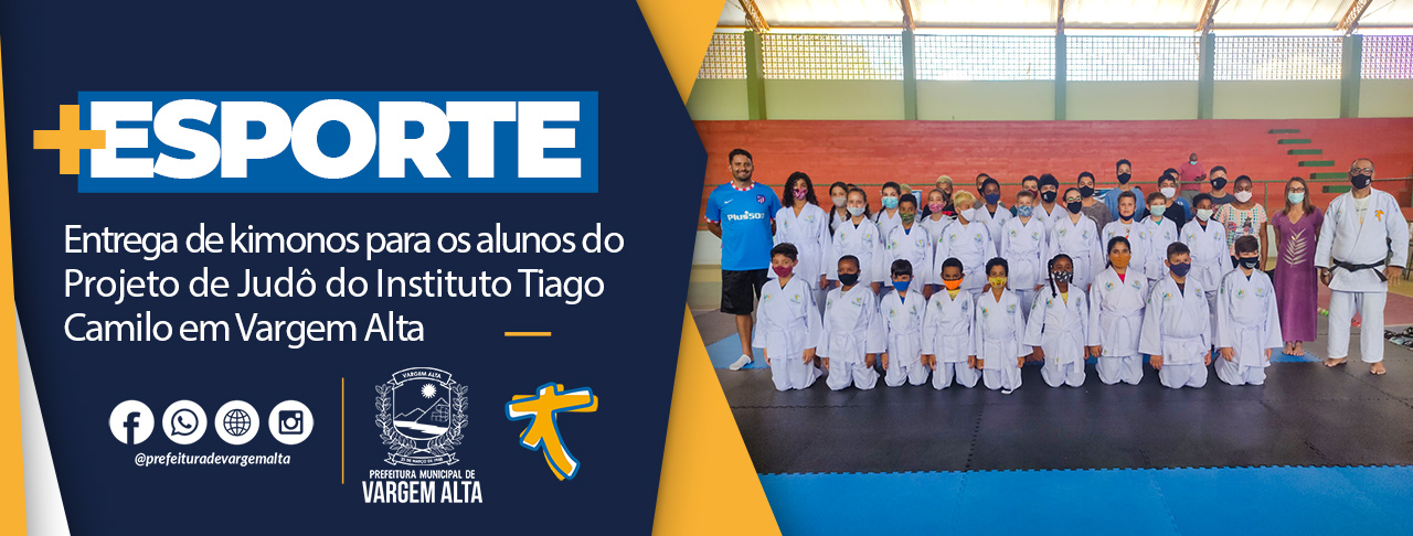 Entrega de kimonos para os alunos do Projeto de Judô do Instituto Tiago Camilo em Vargem Alta