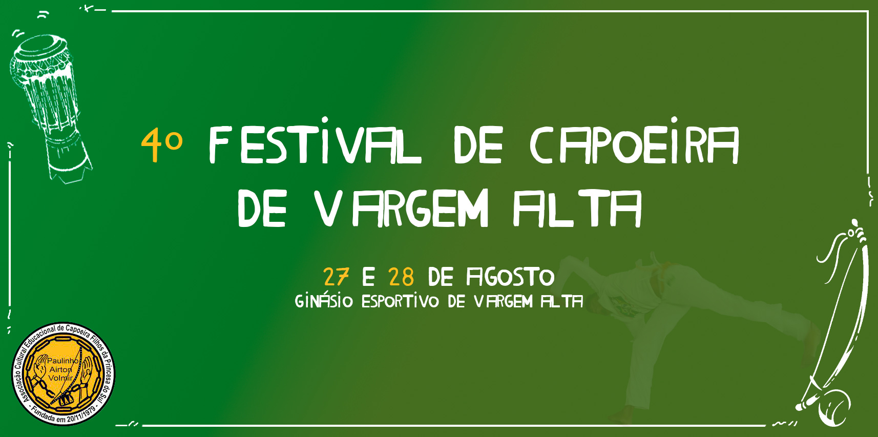 4º Festival de Capoeira de Vargem Alta ocorre neste final de semana; confira a programação