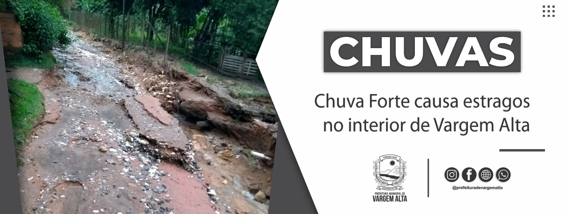 Chuva Forte causa estragos no interior de Vargem Alta