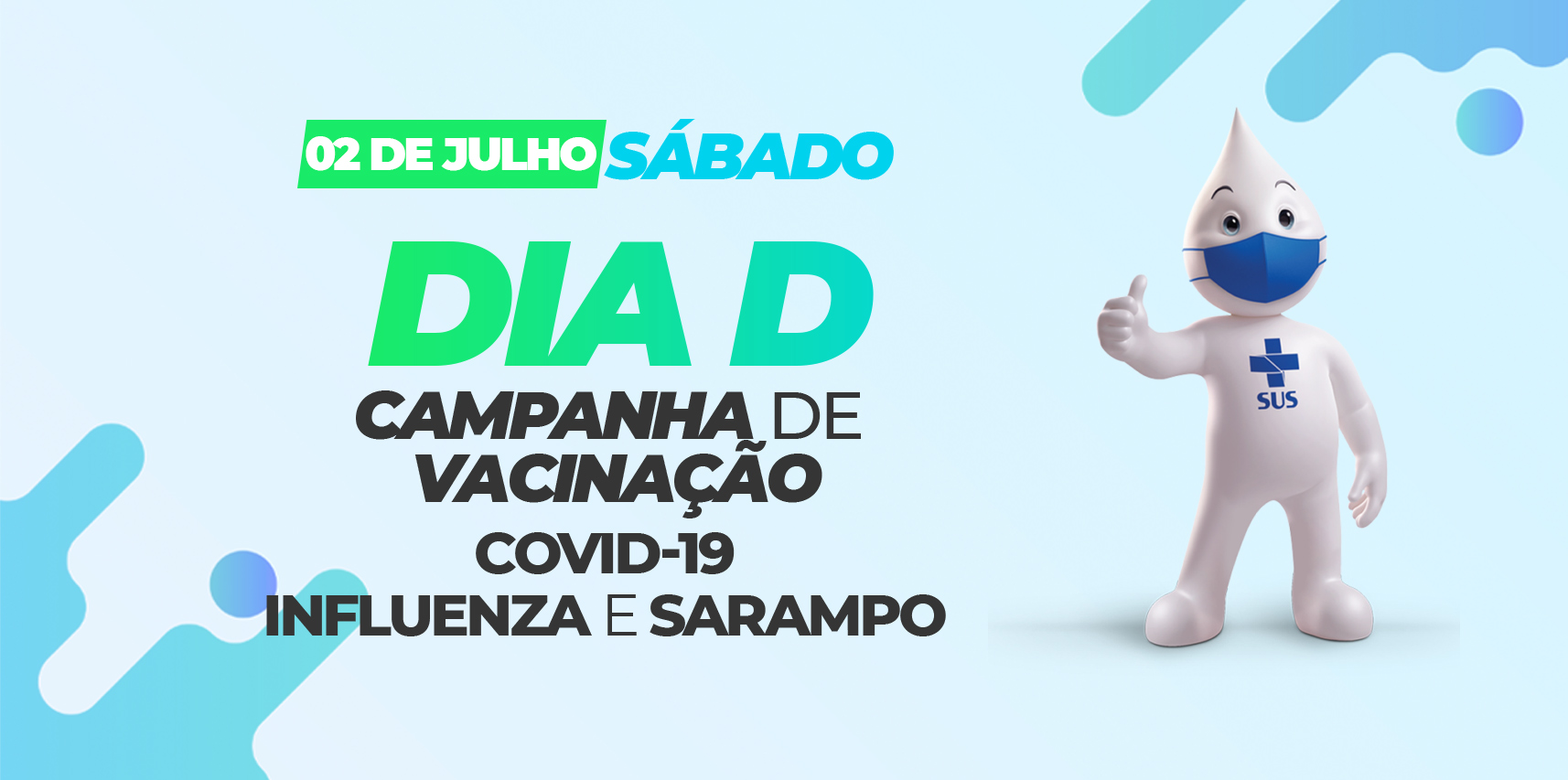 Sábado (02) é o Dia D de Vacinação contra Covid, Influenza e Sarampo em Vargem Alta