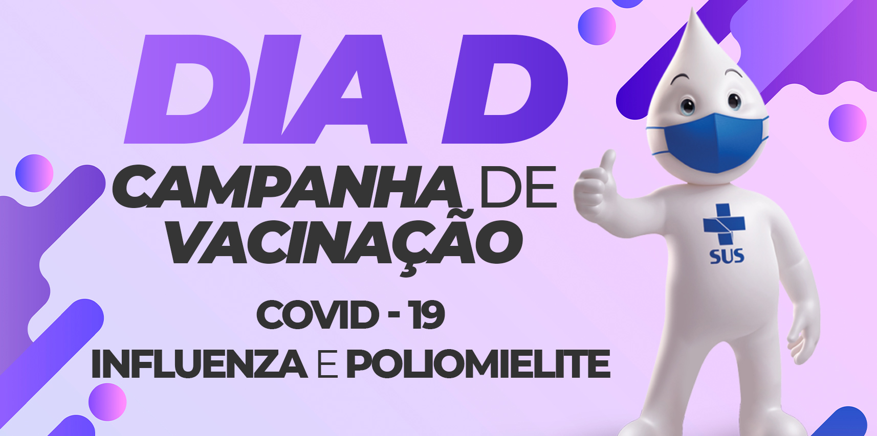 Sábado, dia 24 de setembro, é o Dia D de Vacinação contra Covid, Influenza e Poliomielite em Vargem Alta