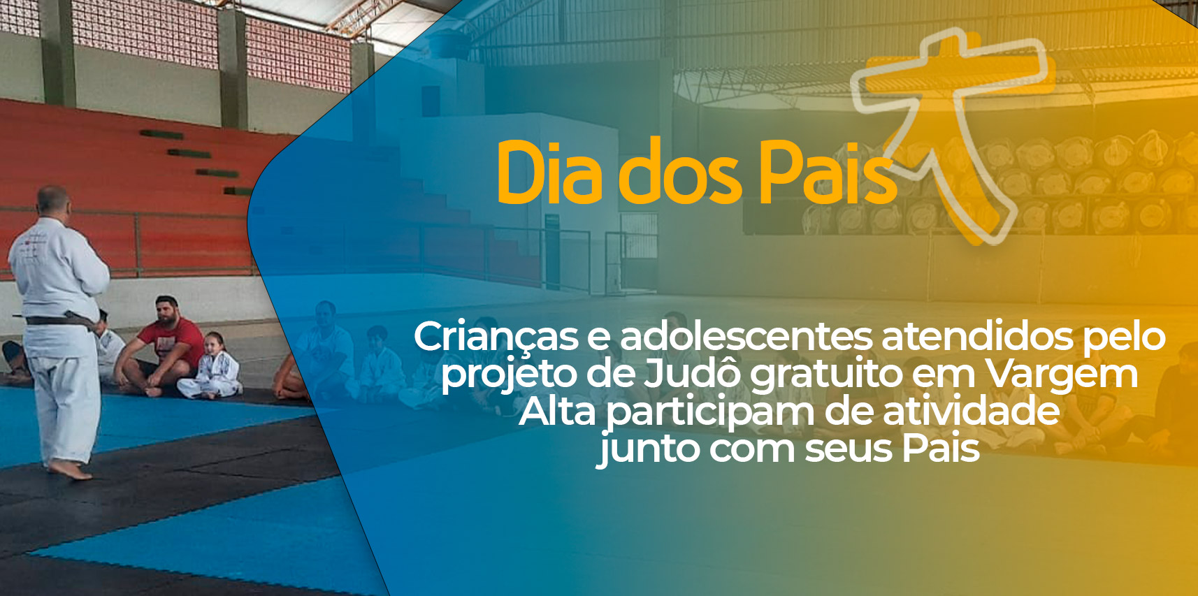 Pais de crianças e adolescentes atendidos pelo projeto de Judô gratuito em Vargem Alta participam de atividade alusiva ao Dia dos Pais