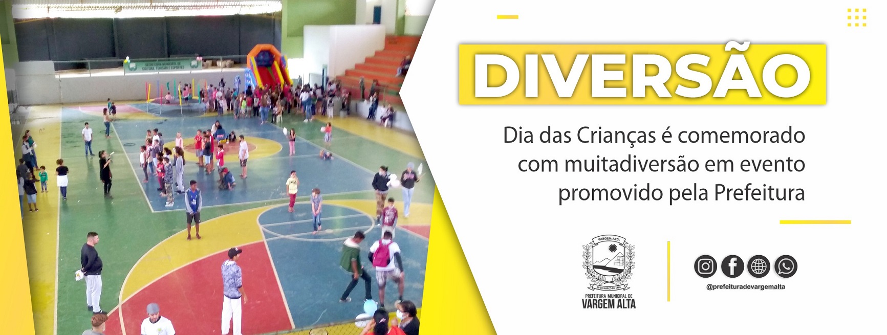 Dia das Crianças é comemorado com muita diversão em evento promovido pela Prefeitura de Vargem Alta