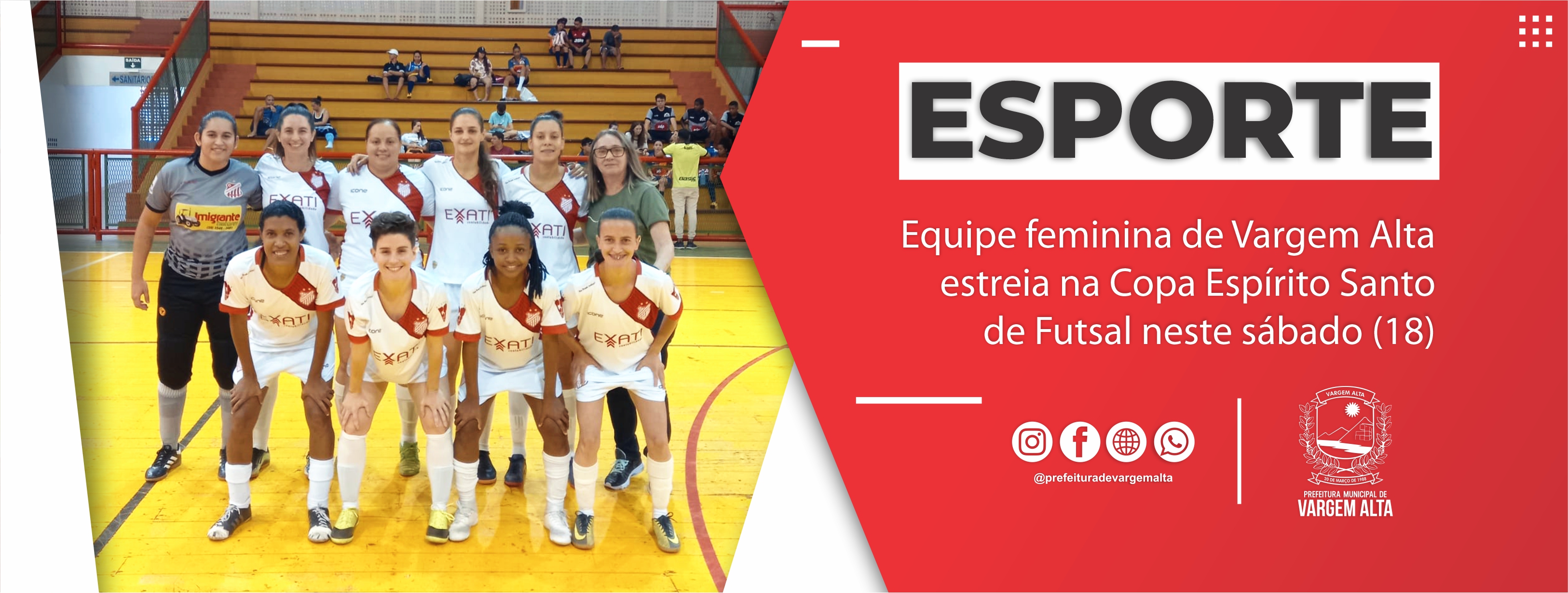 Equipe feminina de Vargem Alta estreia na Copa Espírito Santo de Futsal neste sábado (18)