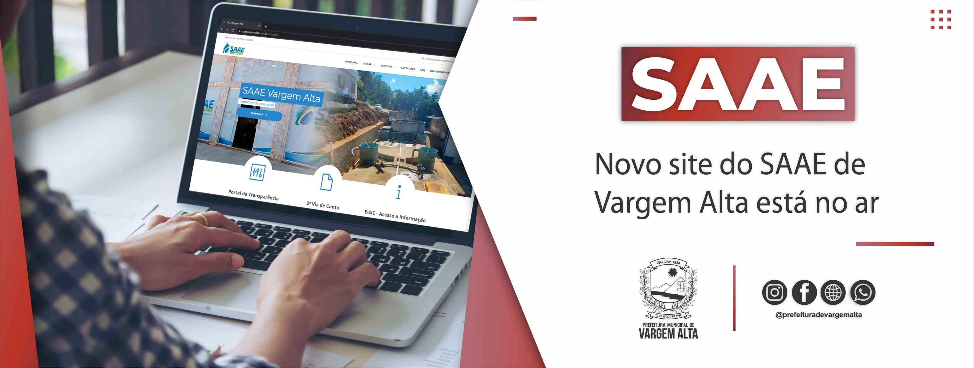 Novo site do SAAE de Vargem Alta está no ar