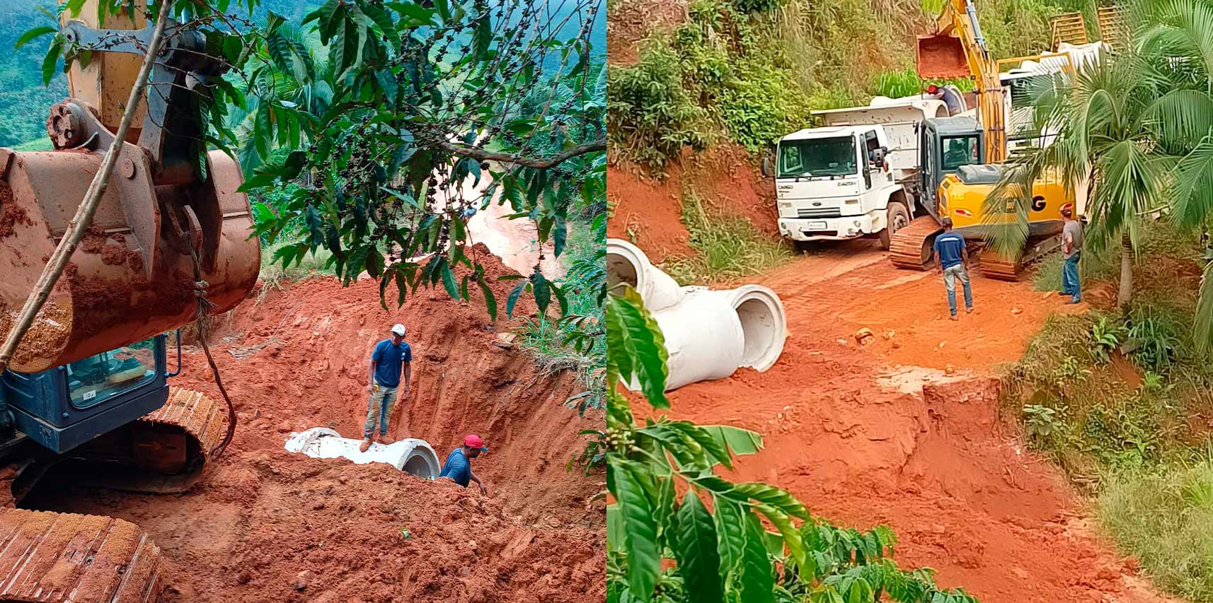 Novos bueiros são construídos na comunidade de Belém na zona rural de Vargem Alta