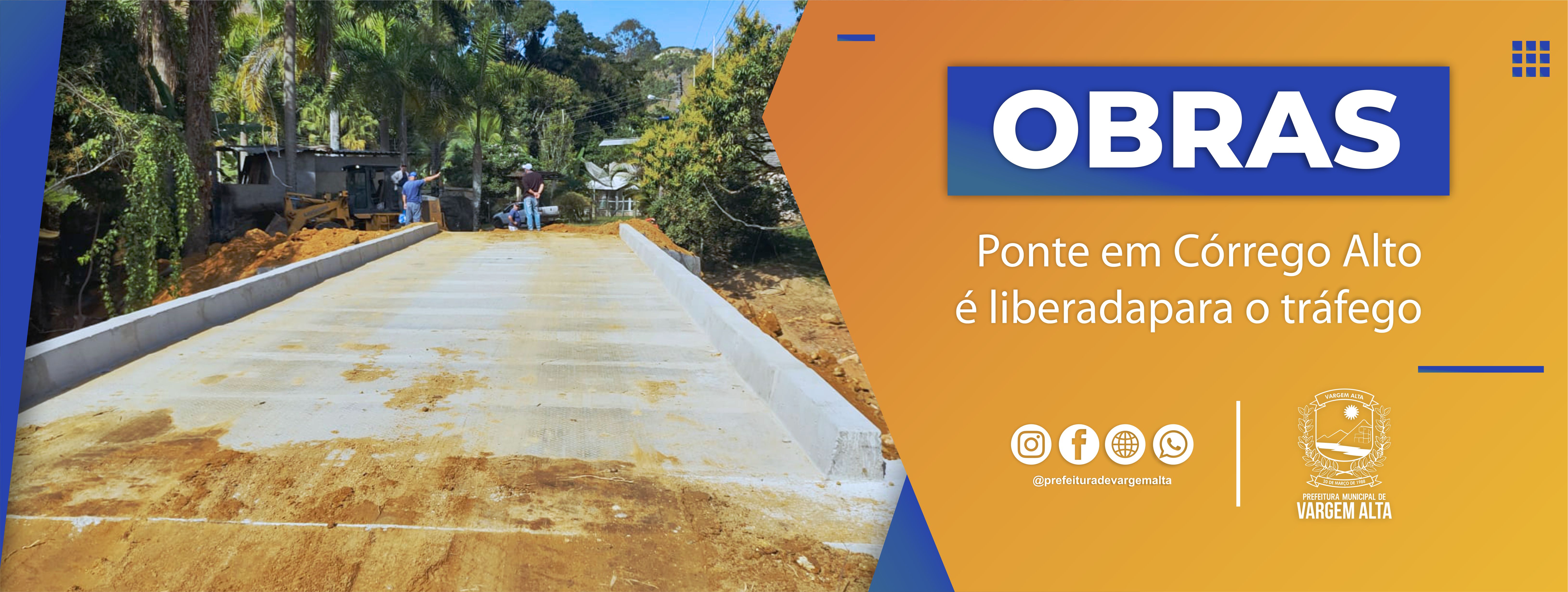 Ponte em Córrego Alto é liberada para o tráfego