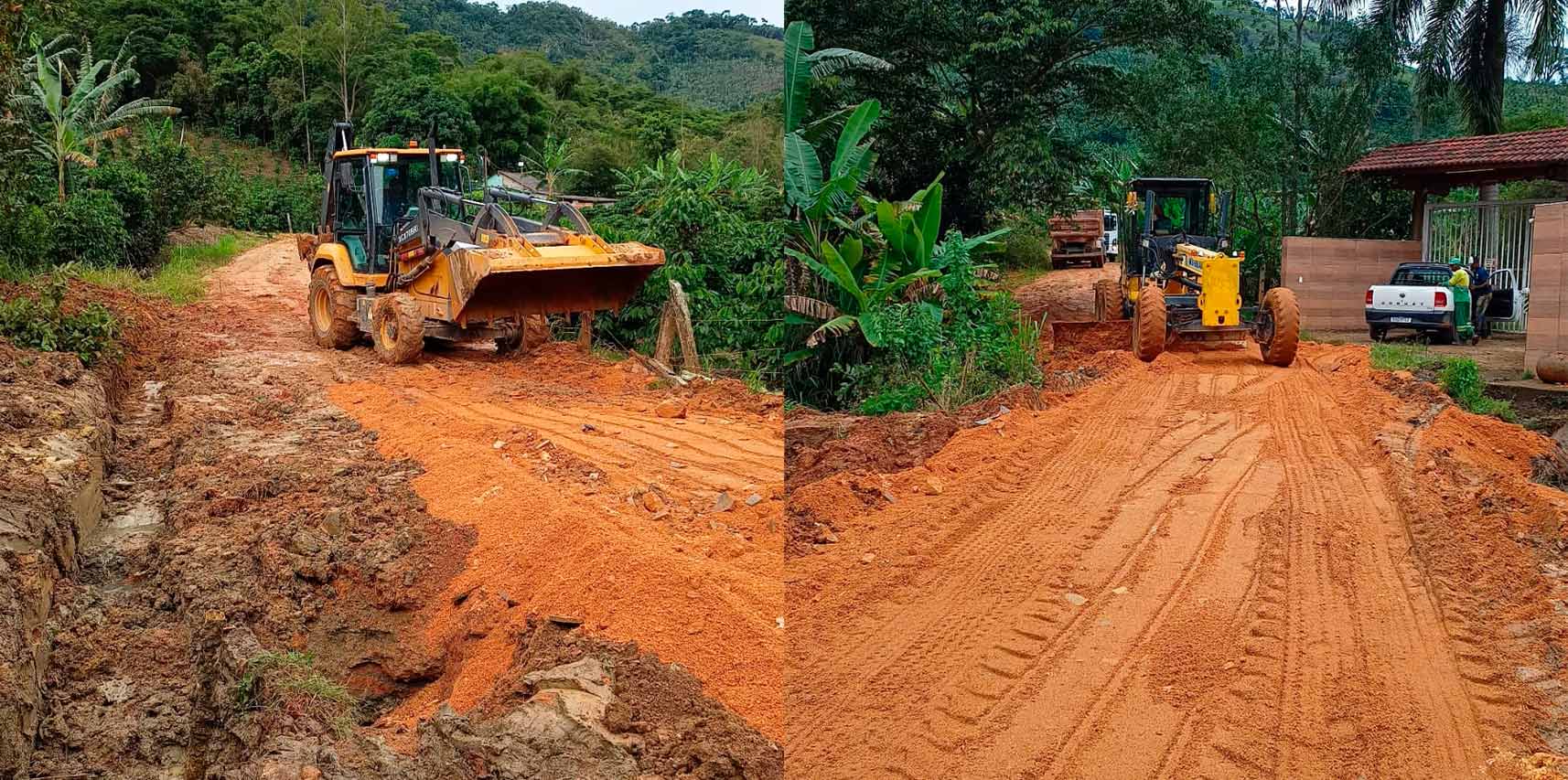 Prefeitura de Vargem Alta realiza mais uma ação de reparo em estrada após as chuvas dos últimos dias