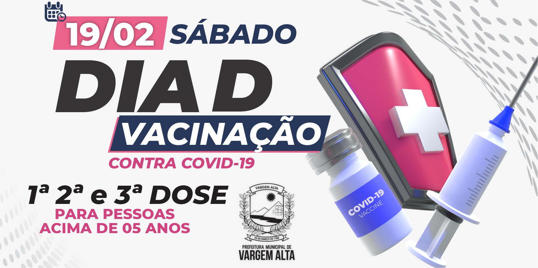 Vargem Alta realizará dia “D” de Vacinação contra Covid-19 neste sábado (19)