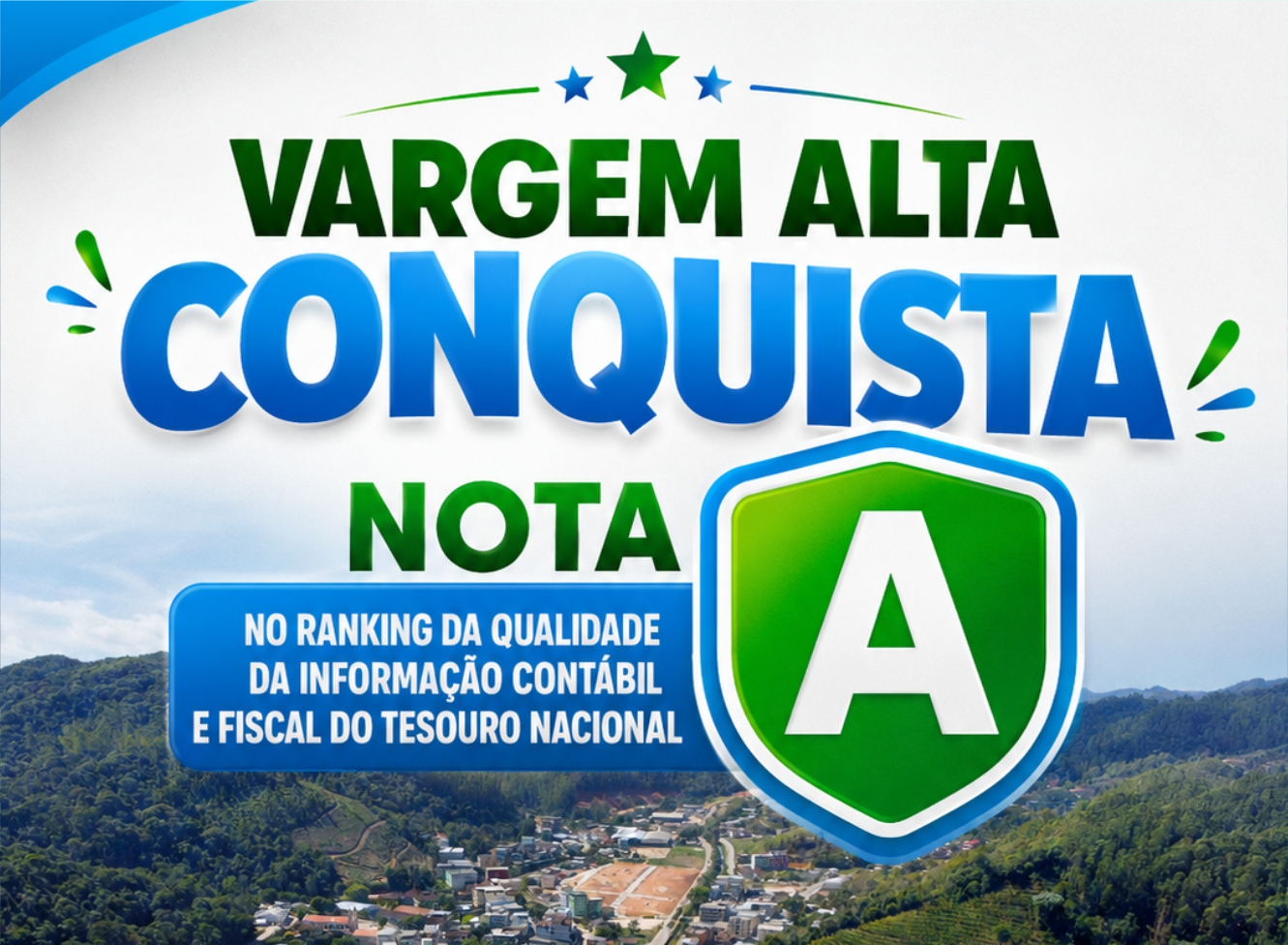 Imagem da notícia: Vargem Alta conquista Nota A no Ranking da Qualidade da Informação Contábil e Fiscal do Tesouro Nacional